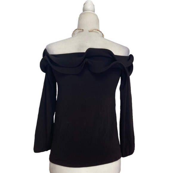 Armani Collezioni Off the Shoulder Ruffle top in Black - Picture 10 of 10
